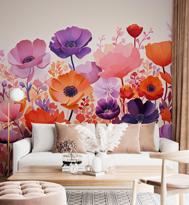 Colorful Wildflower Removable Wall Mural