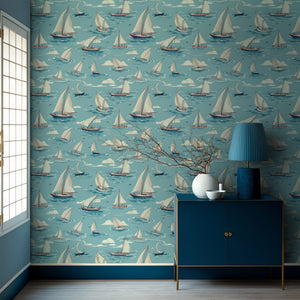 Blue Boat Wallpaper