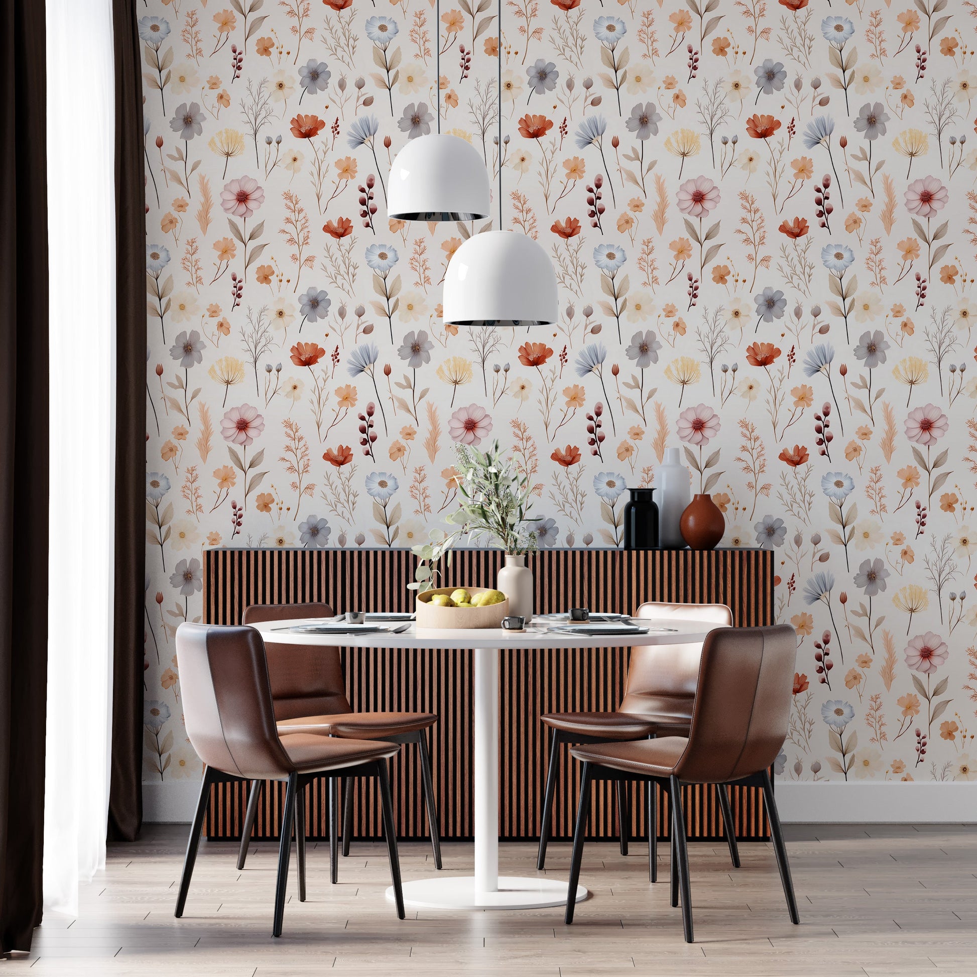 Artistic Peel and Stick Floral Mural