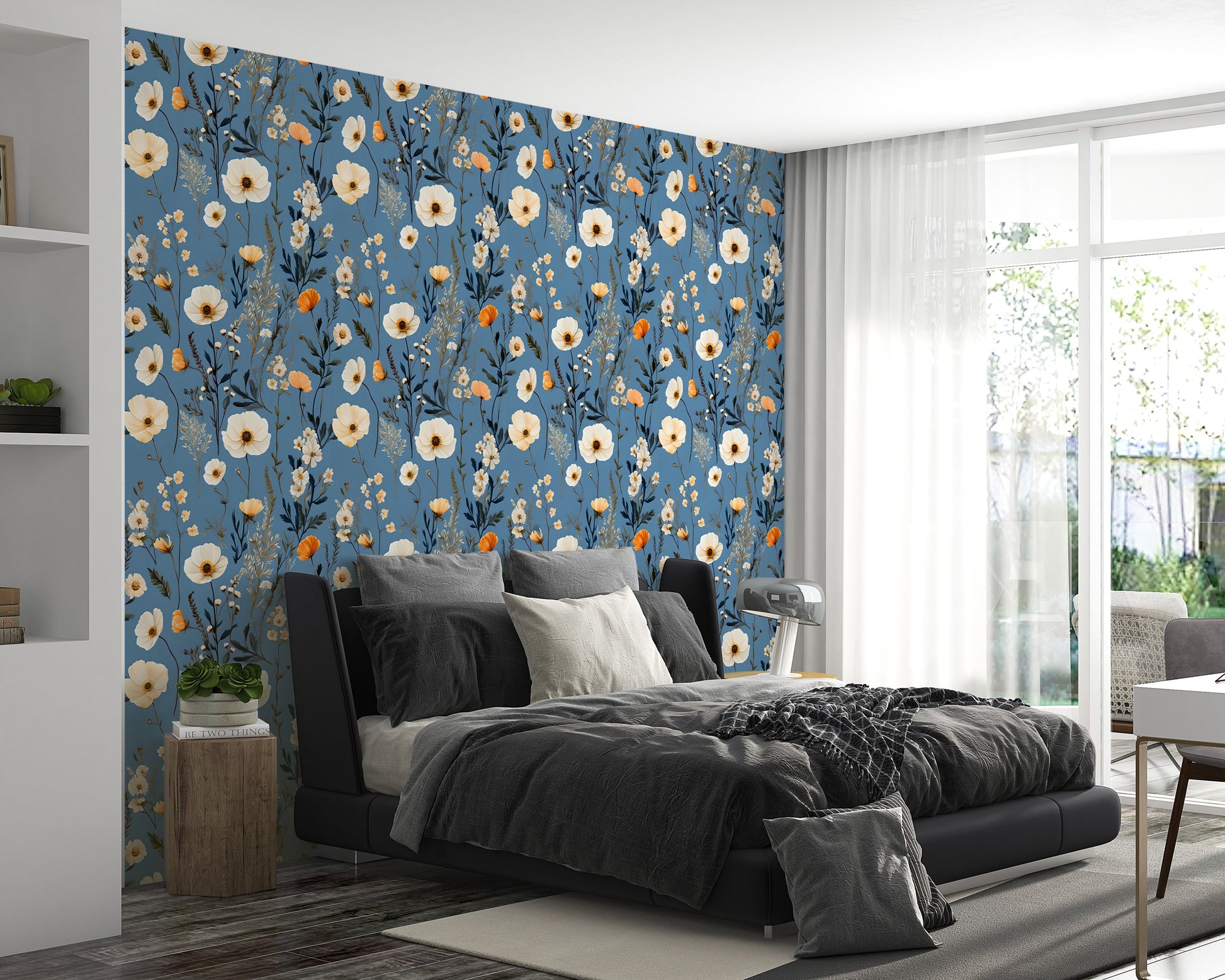 Customizable Wild Flowers Botanical Wallpaper