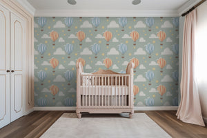 Removable Air Balloon Wallpaper for Nursery