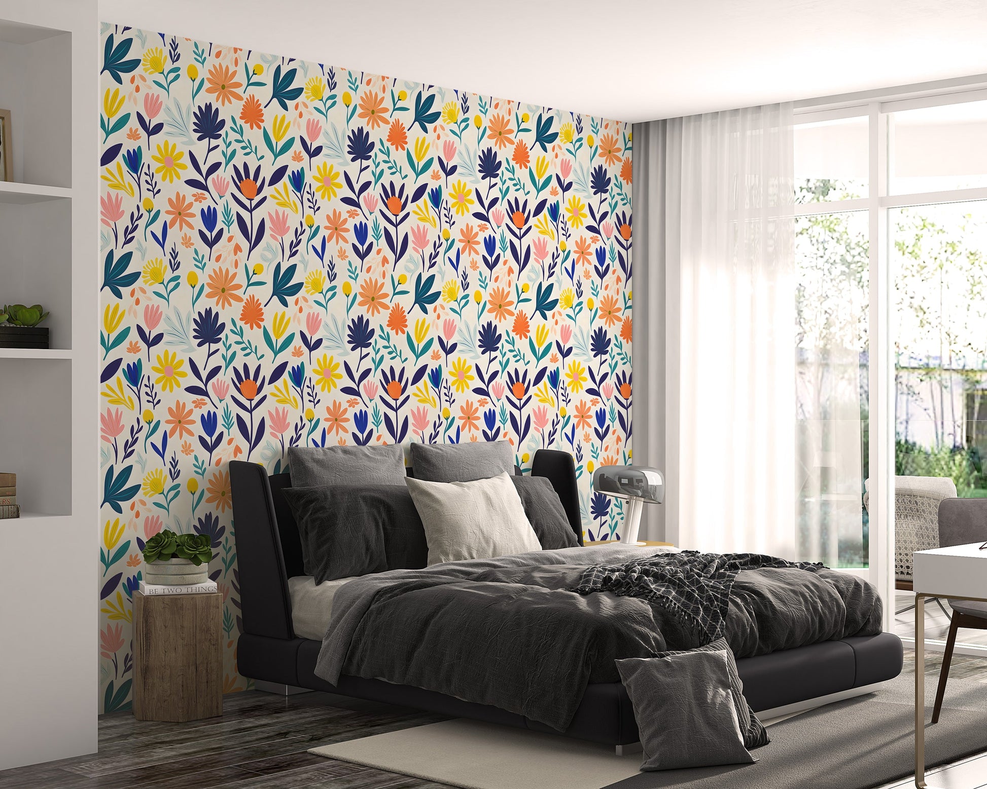 Timeless Colorful Flower Mural