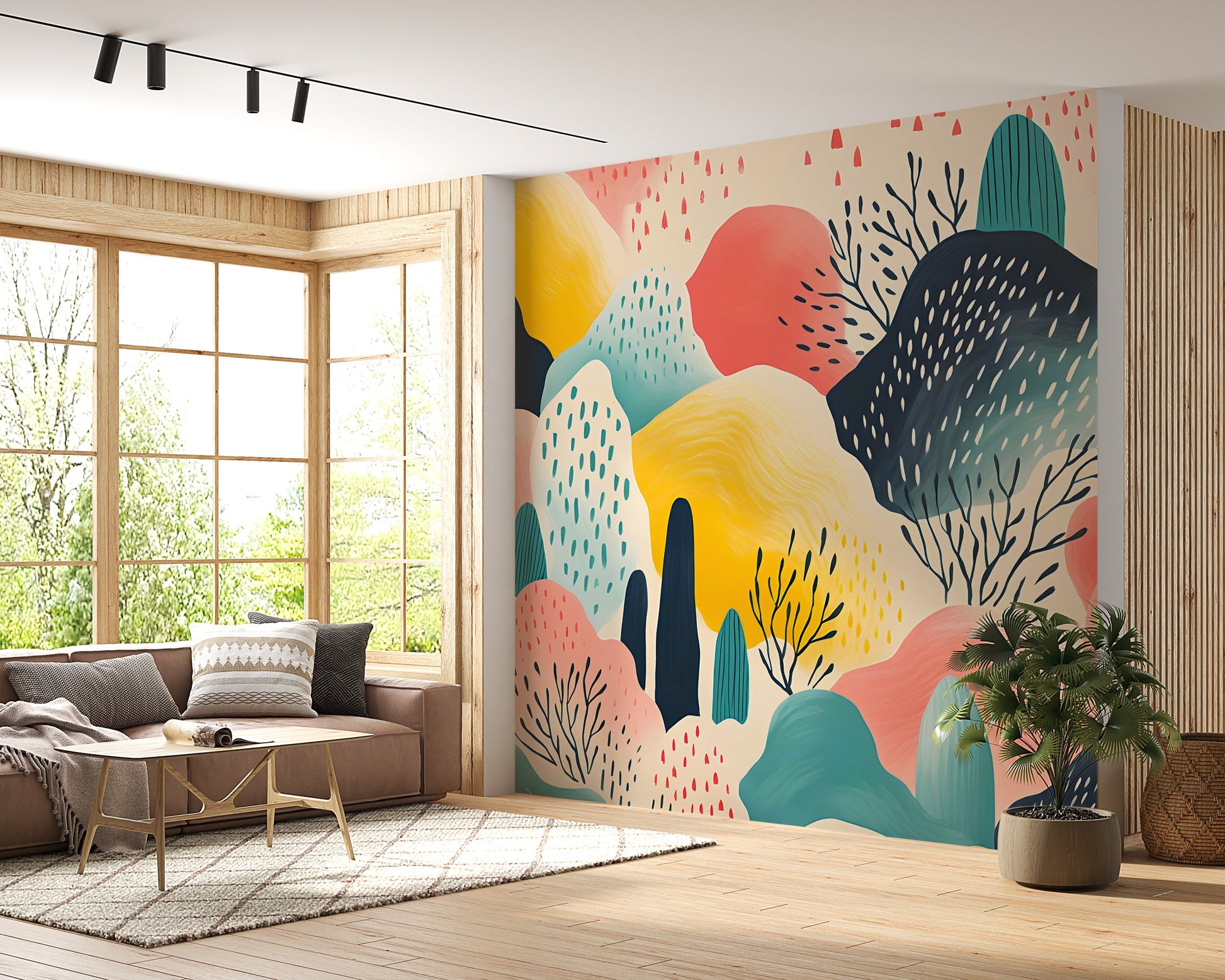 Modern Multicolored Peel and Stick Art