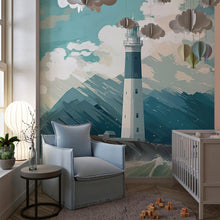 Cargar imagen en el visor de la galería, Peel and Stick Ocean Lighthouse Wall Decor for Bedroom
