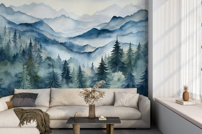 Tranquil Peel and Stick Pine Tree Forest Wall Decal for Nature-Inspired Interiors