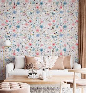 Garden Floral Pattern Wallpaper for Interiors