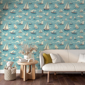 Blue Boat Wallpaper