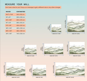 Boho Green Hills Wall Paper
