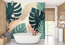 Laden Sie das Bild in den Galerie-Viewer, Tropical Monstera Leaf Mural
