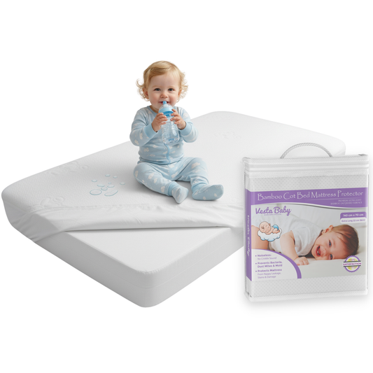 Bamboo Jacquard Cot Bed Mattress Protector 70x140cm