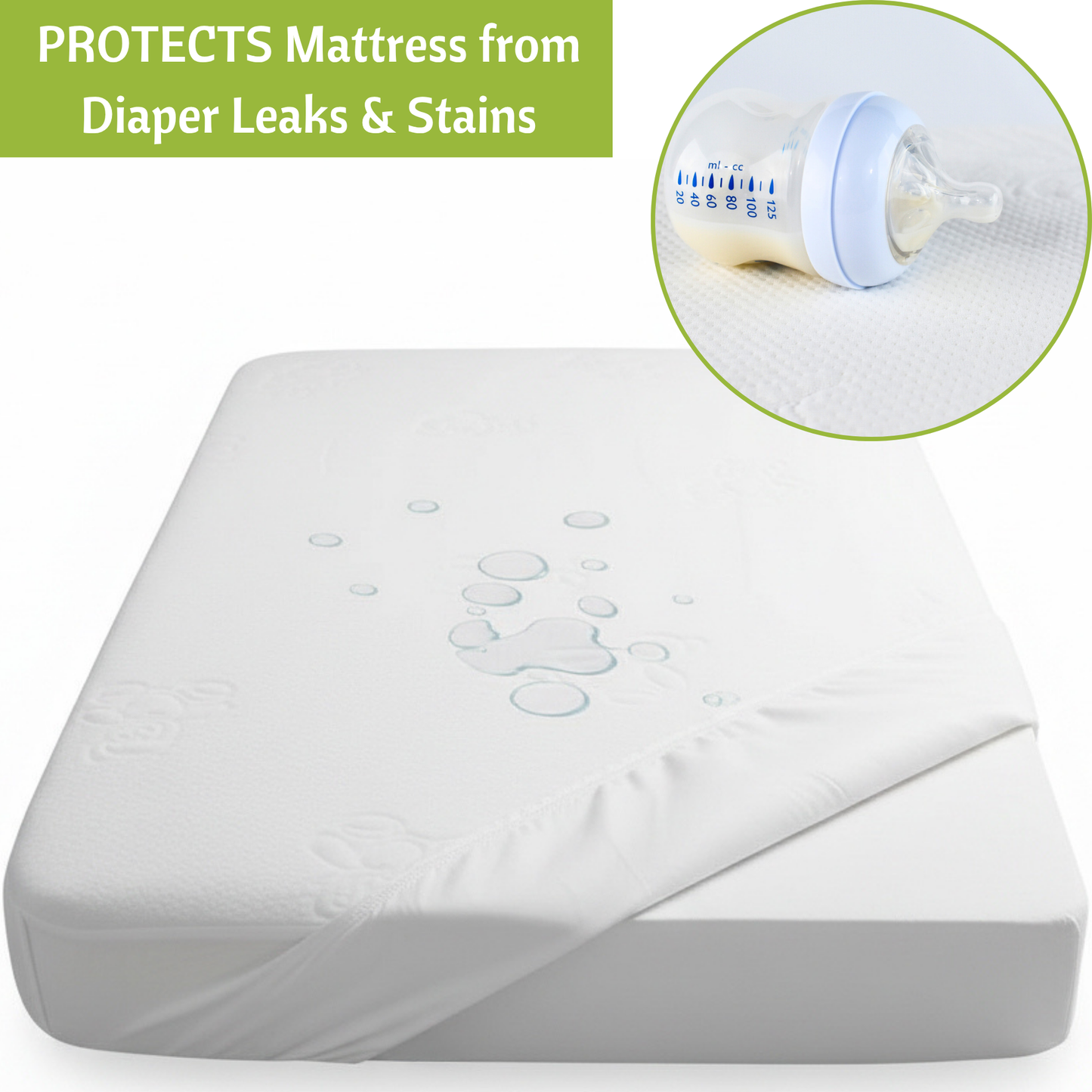 Jacquard Bamboo Crib Mattress Protector 52x28 in