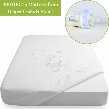 Jacquard Bamboo Crib Mattress Protector 52x28 in