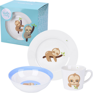 3 Piece Kids Ceramic Dinnerware Set - Sloth