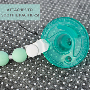 Silicone Pacifier Clip and Teether Holder Set