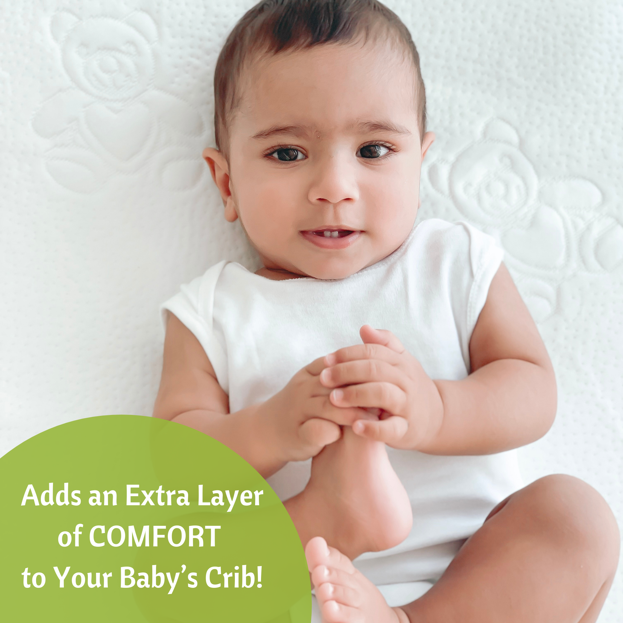 Jacquard Bamboo Crib Mattress Protector 52x28 in Vesta Baby